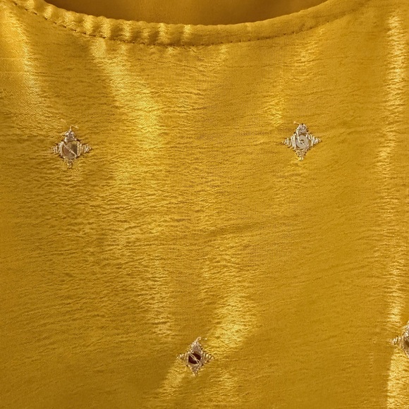 Ethnic Indian Wear Mustard Yellow Long Sleeve Anarkali Dress Set - Picture 6 of 15